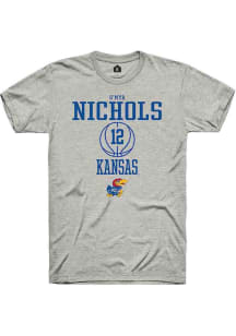 S'Mya Nichols  Kansas Jayhawks Ash Rally NIL Sport Icon Short Sleeve T Shirt