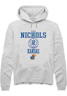 S'Mya Nichols  Rally Kansas Jayhawks Mens White NIL Sport Icon Long Sleeve Hoodie