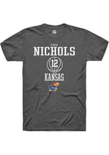 S'Mya Nichols  Kansas Jayhawks Dark Grey Rally NIL Sport Icon Short Sleeve T Shirt