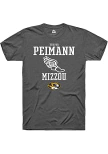 Trevor Peimann  Missouri Tigers Dark Grey Rally NIL Sport Icon Track Short Sleeve T Shirt