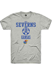 Brie Severns  Kansas Jayhawks Ash Rally NIL Sport Icon Short Sleeve T Shirt