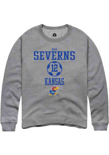 Brie Severns  Rally Kansas Jayhawks Mens Grey NIL Sport Icon Long Sleeve Crew Sweatshirt