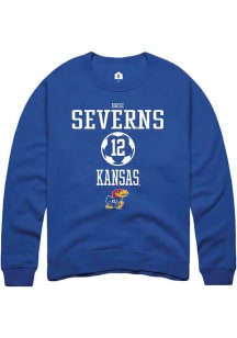 Brie Severns  Rally Kansas Jayhawks Mens Blue NIL Sport Icon Long Sleeve Crew Sweatshirt