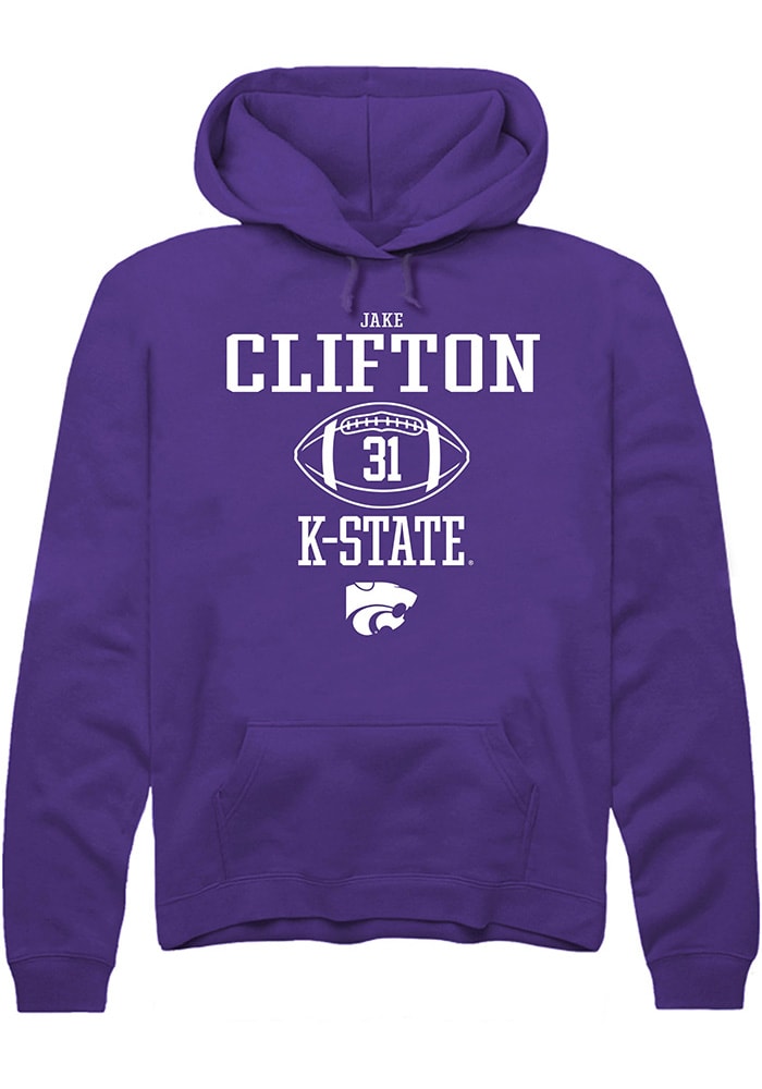 Jake Clifton Rally K-State Wildcats Mens Purple NIL Sport Icon Long Sleeve Hoodie