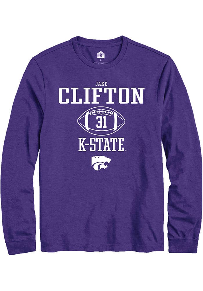 Jake Clifton K-State Wildcats Purple Rally NIL Sport Icon Long Sleeve T Shirt