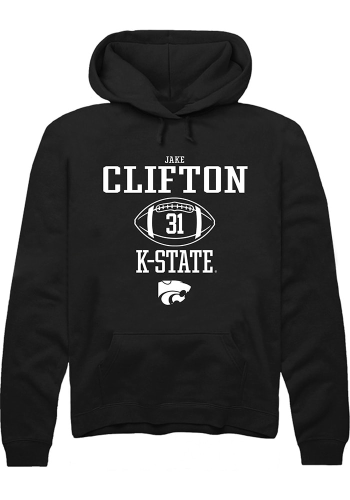 Jake Clifton Rally K-State Wildcats Mens Black NIL Sport Icon Long Sleeve Hoodie