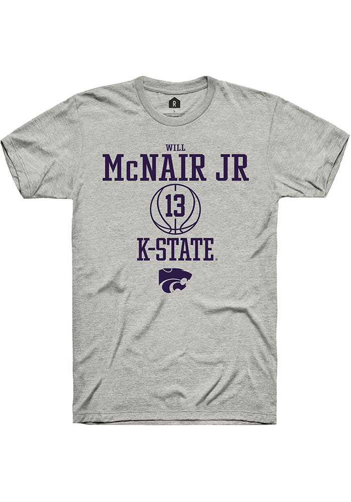 Will McNair Jr. K-State Wildcats Grey Rally NIL Sport Icon Short Sleeve T Shirt