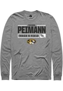 Trevor Peimann  Missouri Tigers Graphite Rally NIL Stacked Box Track Long Sleeve T Shirt