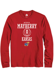 Wyvette Mayberry  Kansas Jayhawks Red Rally NIL Sport Icon Long Sleeve T Shirt
