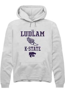 Ian Ludlam Rally Mens White K-State Wildcats NIL Sport Icon Hooded Sweatshirt