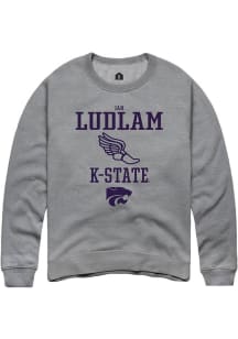 Ian Ludlam Rally Mens Graphite K-State Wildcats NIL Sport Icon Crew Sweatshirt