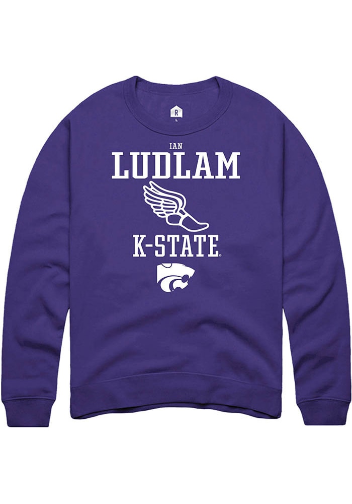 Ian Ludlam Rally K-State Wildcats Mens Purple NIL Sport Icon Long Sleeve Crew Sweatshirt