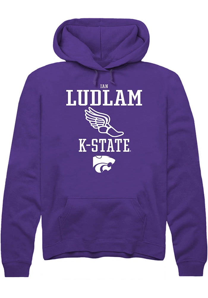 Ian Ludlam Rally K-State Wildcats Mens Purple NIL Sport Icon Long Sleeve Hoodie