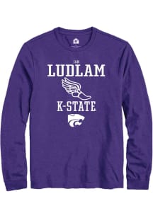 Ian Ludlam Rally Mens Purple K-State Wildcats NIL Sport Icon Tee