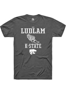 Ian Ludlam Dark Grey K-State Wildcats NIL Sport Icon Short Sleeve T Shirt