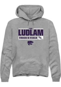 Ian Ludlam Rally Mens Graphite K-State Wildcats NIL Stacked Box Hooded Sweatshirt