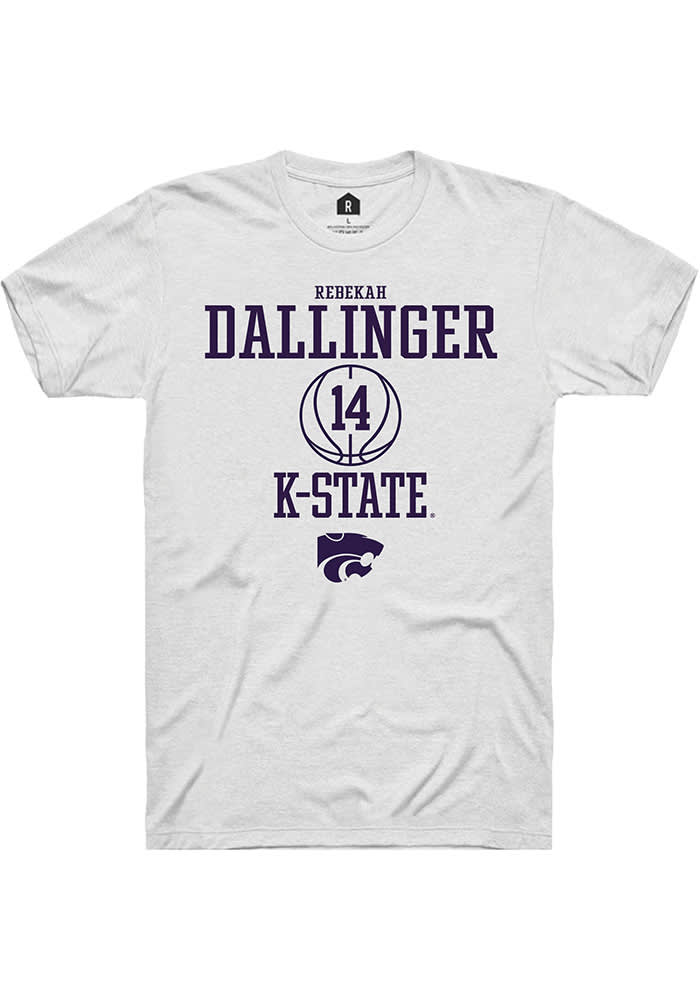 Rebekah Dallinger K-State Wildcats White Rally NIL Sport Icon Short Sleeve T Shirt