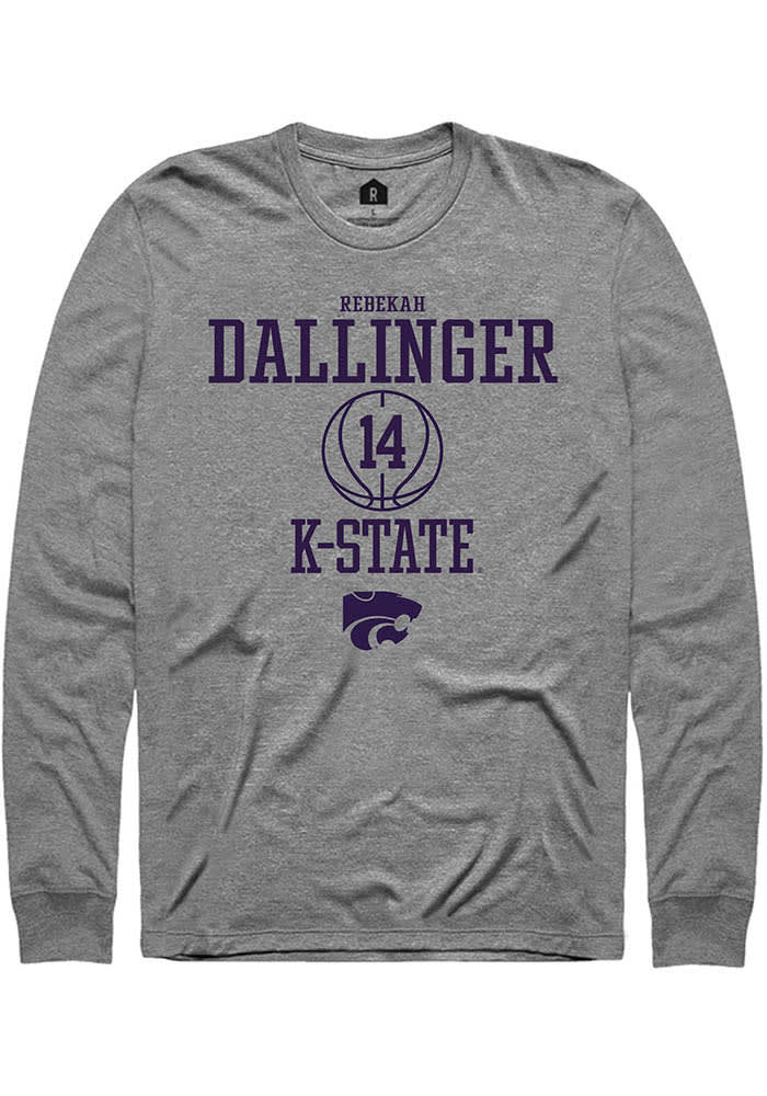 Rebekah Dallinger K-State Wildcats Grey Rally NIL Sport Icon Long Sleeve T Shirt