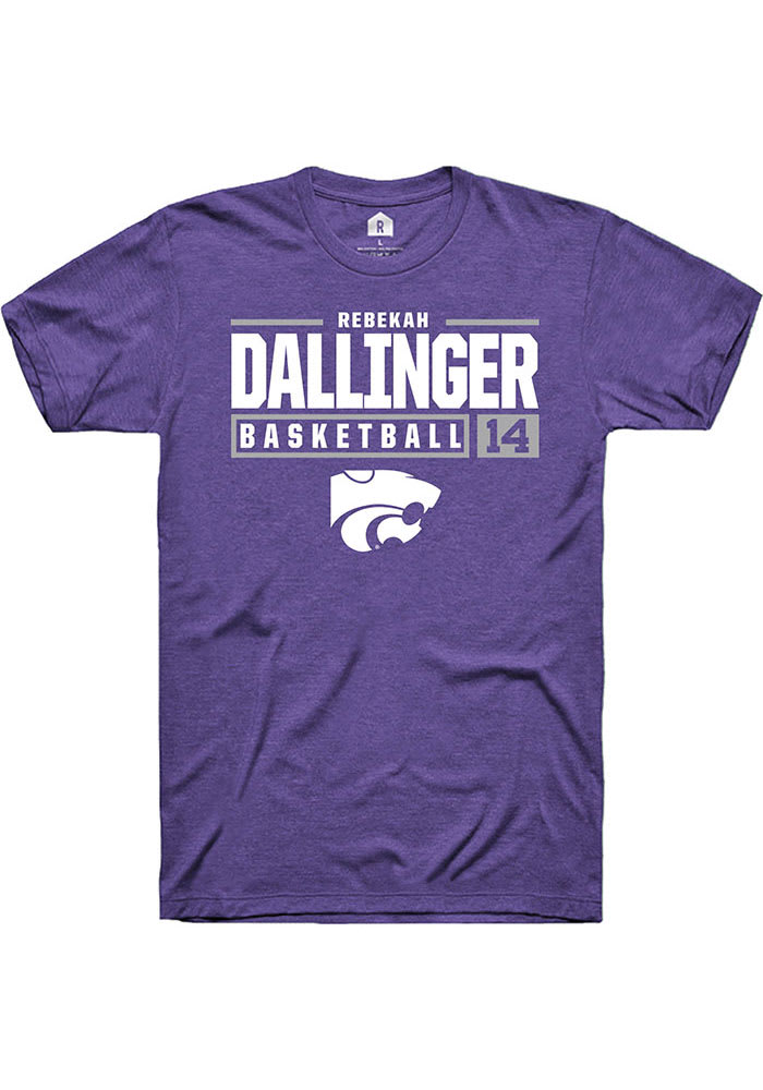 Rebekah Dallinger K-State Wildcats Purple Rally NIL Stacked Box Short Sleeve T Shirt
