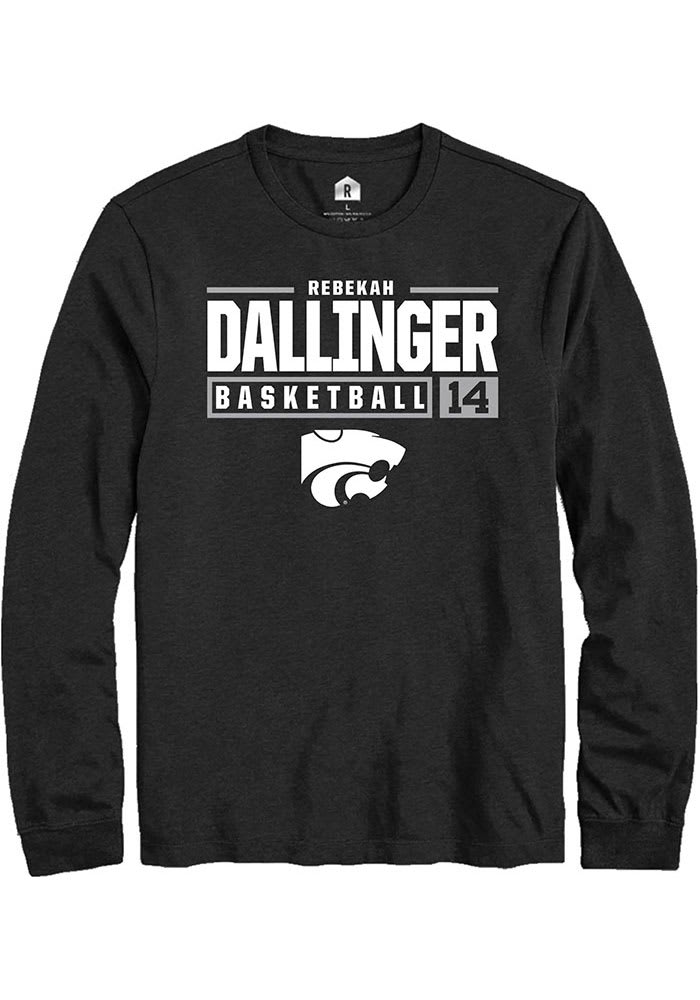 Rebekah Dallinger K-State Wildcats Black Rally NIL Stacked Box Long Sleeve T Shirt
