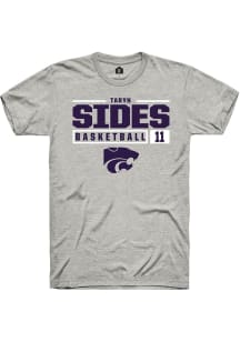 Taryn Sides  K-State Wildcats Ash Rally NIL Stacked Box Short Sleeve T Shirt