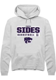 Taryn Sides  Rally K-State Wildcats Mens White NIL Stacked Box Long Sleeve Hoodie