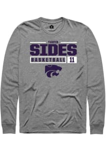 Taryn Sides  K-State Wildcats Graphite Rally NIL Stacked Box Long Sleeve T Shirt