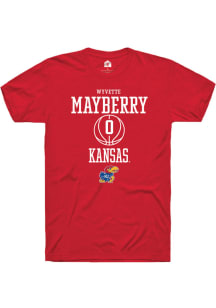 Wyvette Mayberry  Kansas Jayhawks Red Rally NIL Sport Icon Short Sleeve T Shirt