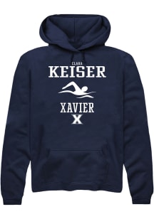 Clara Keiser  Rally Xavier Musketeers Mens Navy Blue NIL Sport Icon Long Sleeve Hoodie
