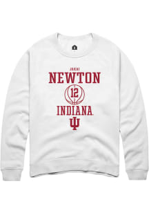 Jakai Newton  Rally Indiana Hoosiers Mens White NIL Sport Icon Long Sleeve Crew Sweatshirt