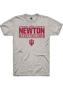 Jakai Newton  Indiana Hoosiers Ash Rally NIL Stacked Box Short Sleeve T Shirt