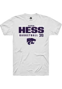 Alexis Hess White K-State Wildcats NIL Stacked Box Short Sleeve T Shirt