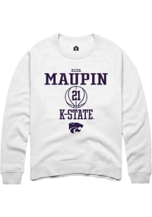 Eliza Maupin Rally Mens White K-State Wildcats NIL Sport Icon Crew Sweatshirt