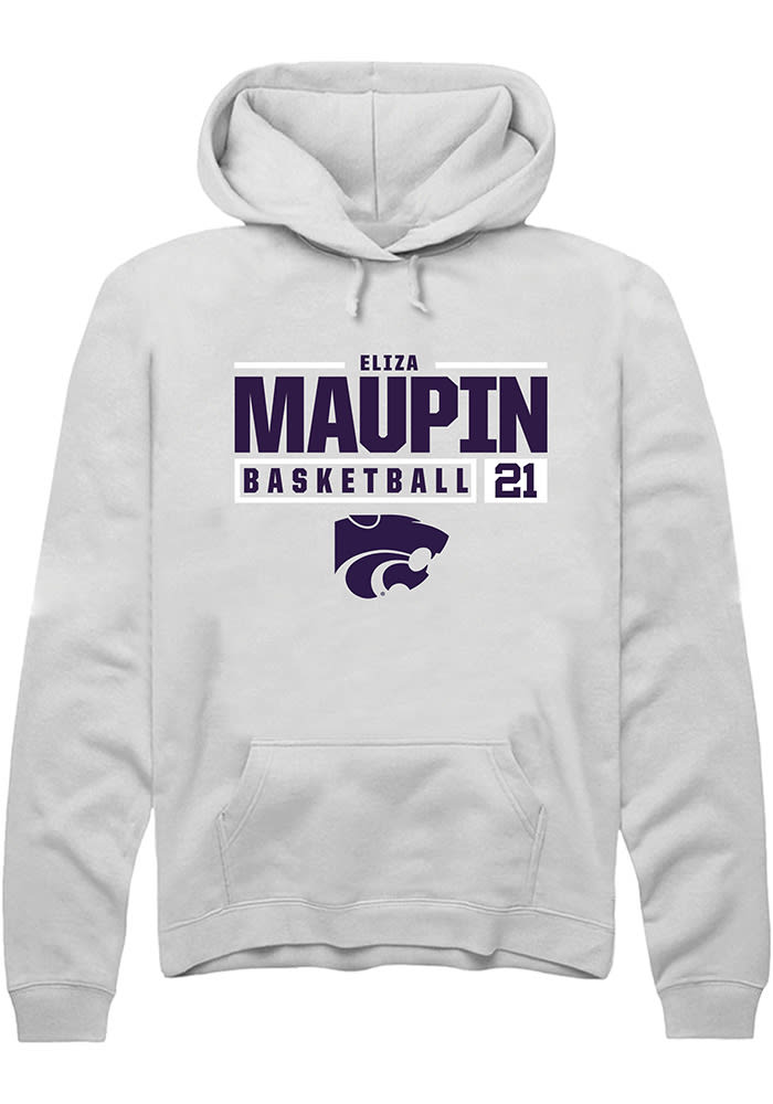 Eliza Maupin Rally K-State Wildcats Mens White NIL Stacked Box Long Sleeve Hoodie