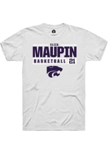 Eliza Maupin White K-State Wildcats NIL Stacked Box Short Sleeve T Shirt