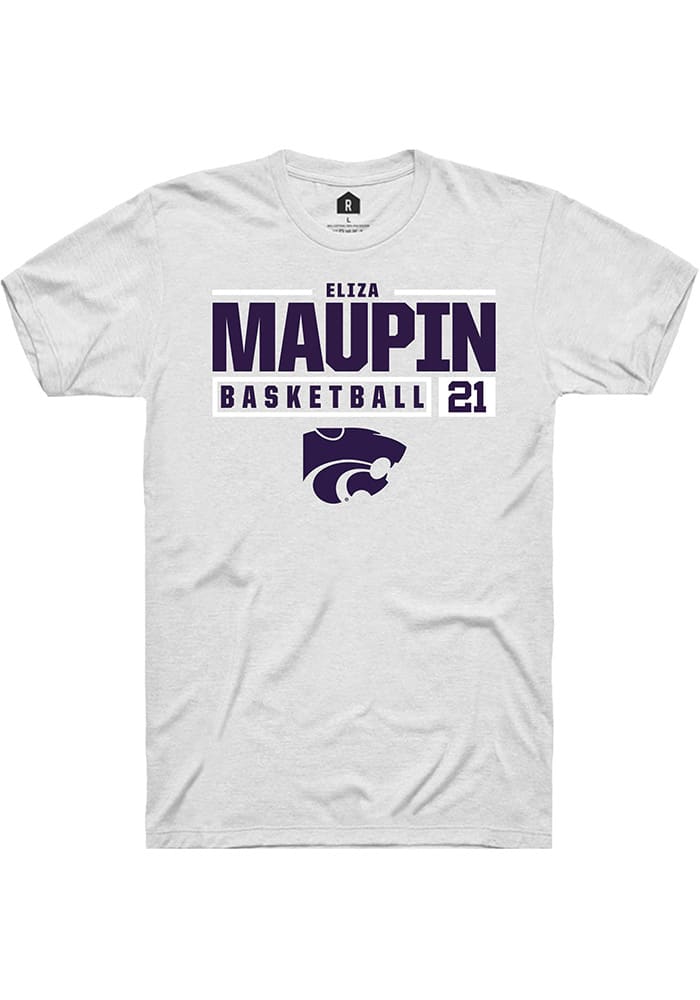 Eliza Maupin K-State Wildcats White Rally NIL Stacked Box Short Sleeve T Shirt