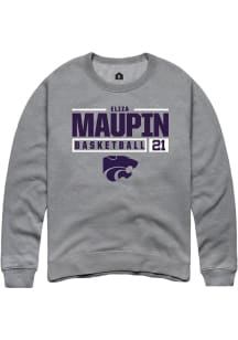 Eliza Maupin Rally Mens Graphite K-State Wildcats NIL Stacked Box Crew Sweatshirt