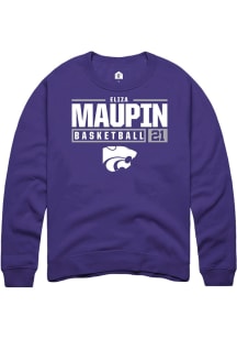 Eliza Maupin Rally Mens Purple K-State Wildcats NIL Stacked Box Crew Sweatshirt