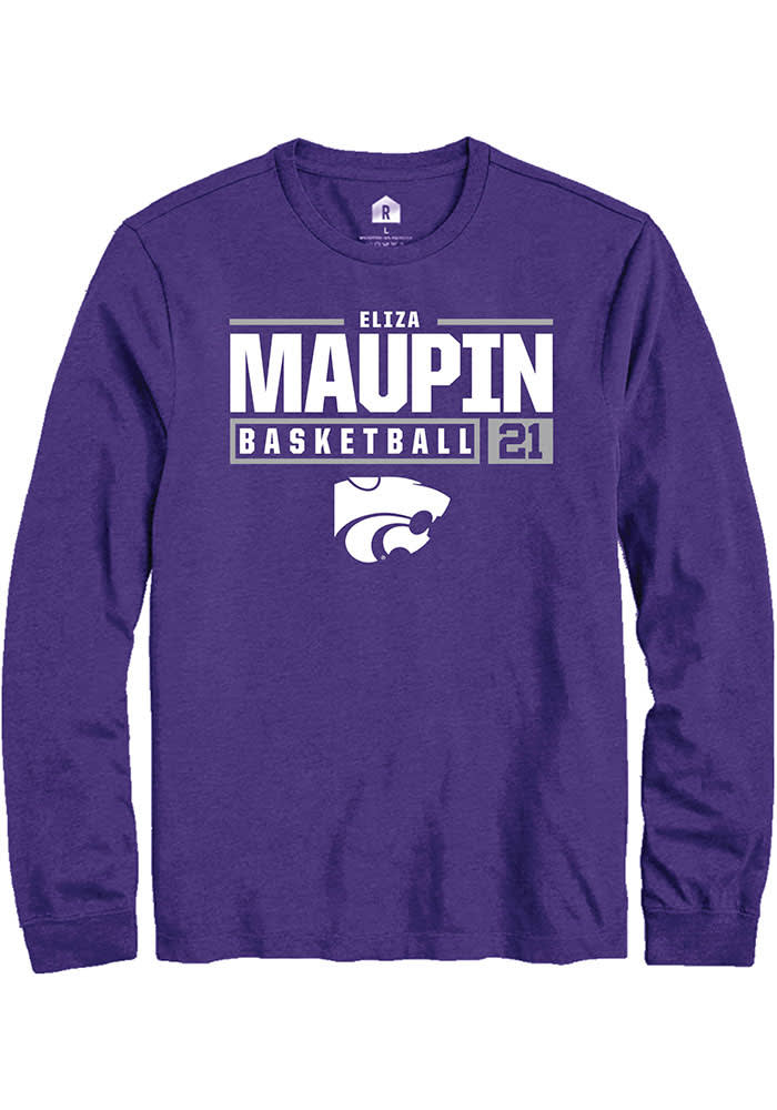 Eliza Maupin K-State Wildcats Purple Rally NIL Stacked Box Long Sleeve T Shirt