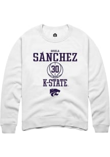 Gisela Sánchez Rally Mens White K-State Wildcats NIL Sport Icon Crew Sweatshirt