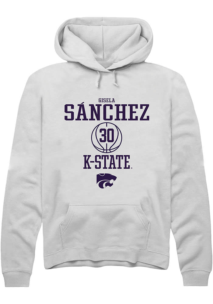 Gisela Sánchez Rally K-State Wildcats Mens White NIL Sport Icon Long Sleeve Hoodie