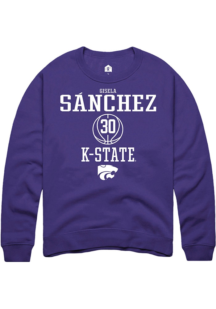 Gisela Sánchez Rally K-State Wildcats Mens Purple NIL Sport Icon Long Sleeve Crew Sweatshirt