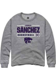 Gisela Sánchez Rally Mens Graphite K-State Wildcats NIL Stacked Box Crew Sweatshirt