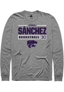 Gisela Sánchez Rally Mens Graphite K-State Wildcats NIL Stacked Box Tee