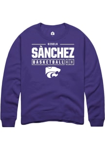 Gisela Sánchez Rally Mens Purple K-State Wildcats NIL Stacked Box Crew Sweatshirt