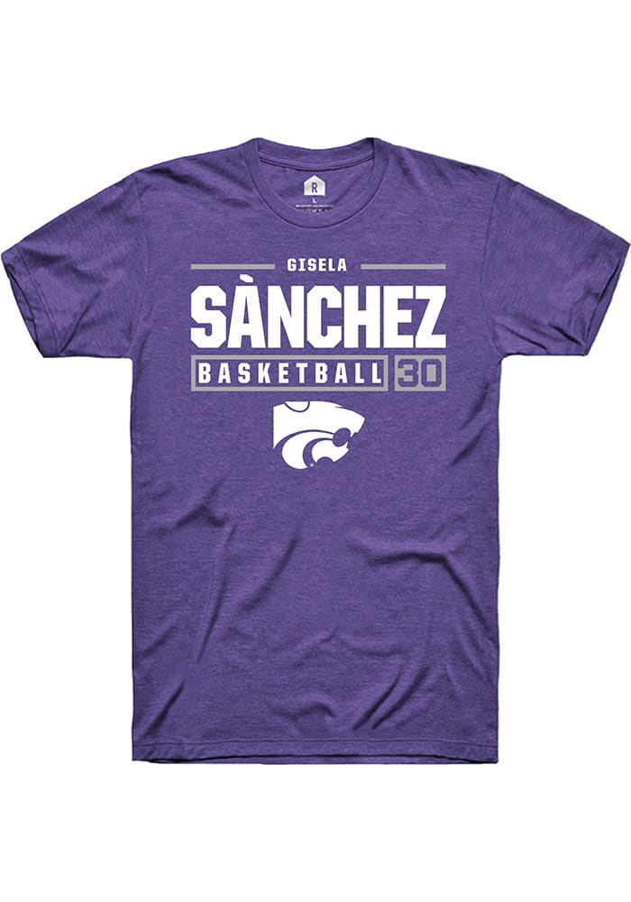 Gisela Sánchez K-State Wildcats Purple Rally NIL Stacked Box Short Sleeve T Shirt