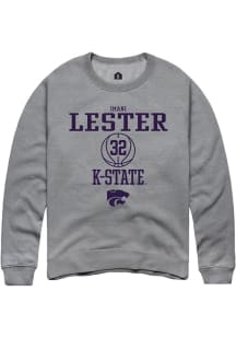 Imani Lester Rally Mens Graphite K-State Wildcats NIL Sport Icon Crew Sweatshirt