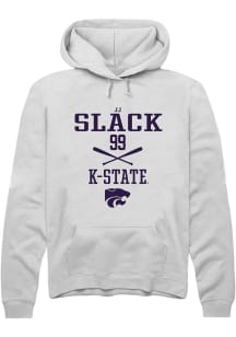 JJ Slack Rally Mens White K-State Wildcats NIL Sport Icon Crew Sweatshirt