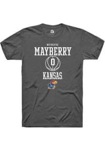 Wyvette Mayberry  Kansas Jayhawks Dark Grey Rally NIL Sport Icon Short Sleeve T Shirt