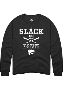 JJ Slack Rally Mens Black K-State Wildcats NIL Sport Icon Crew Sweatshirt